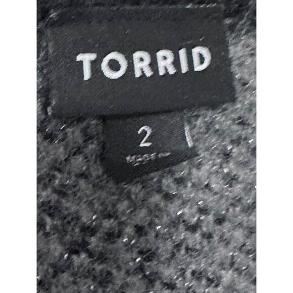 Torrid Camo Print Open-Front Cardigan Sweater Size 2 black gray - Picture 3 of 8
